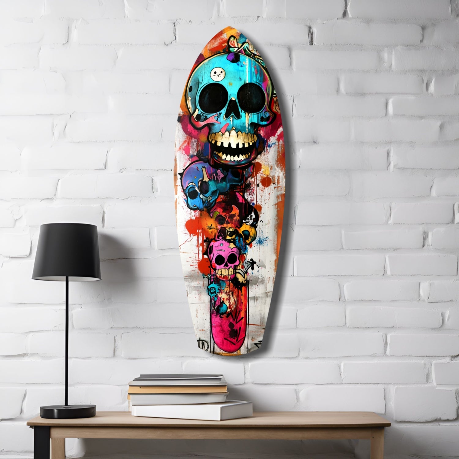 Street Soul Graffiti Skulls Glass Wall Art.