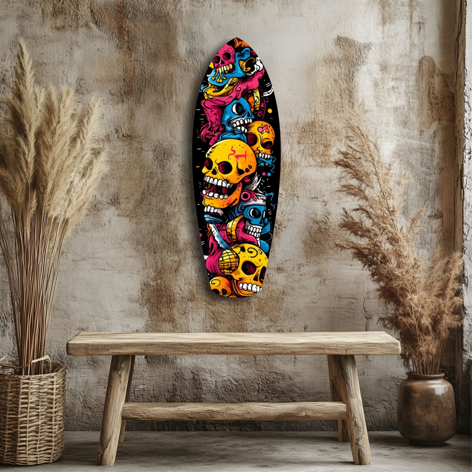 Street Soul Graffiti Skulls Glass Wall Art.