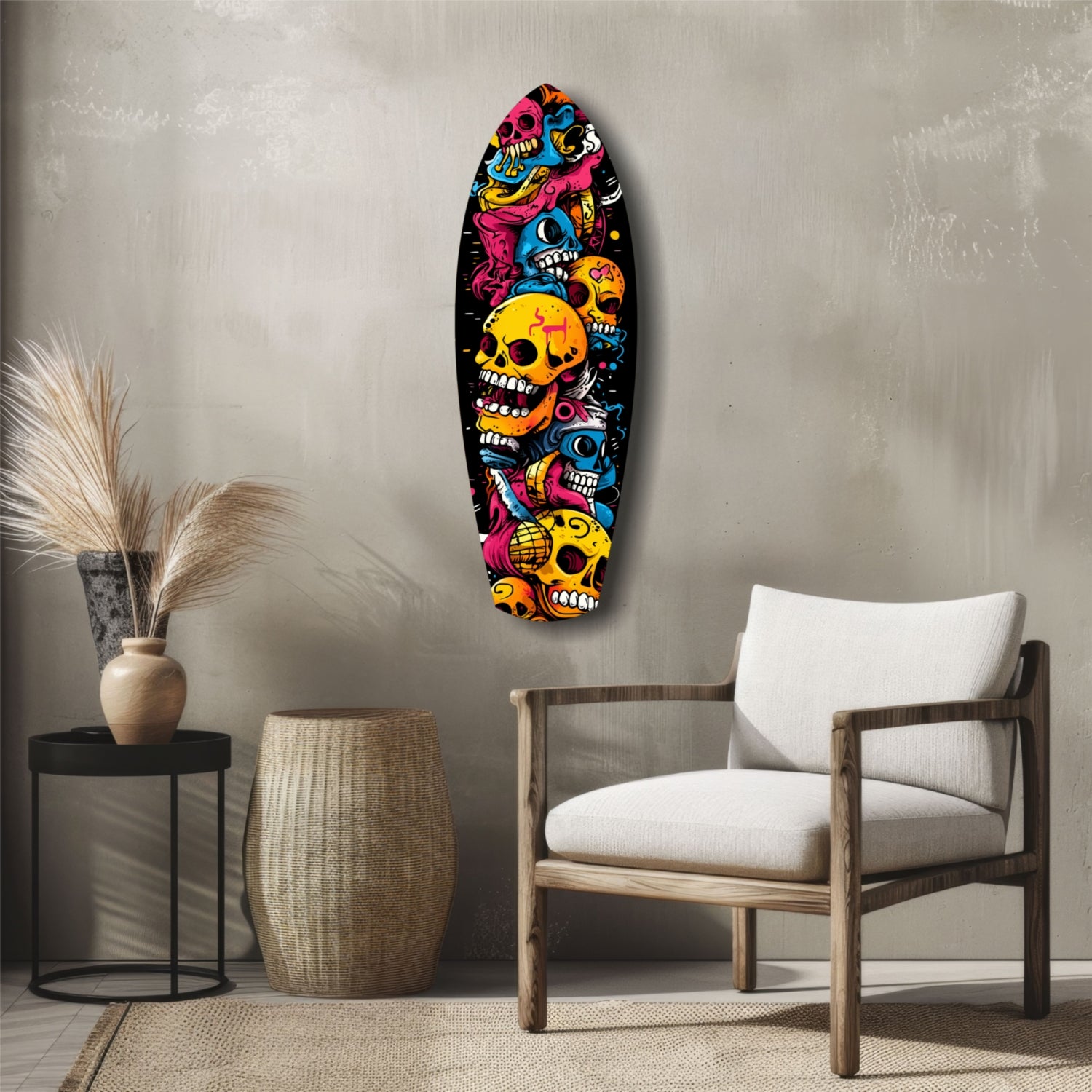 Street Soul Graffiti Skulls Glass Wall Art.