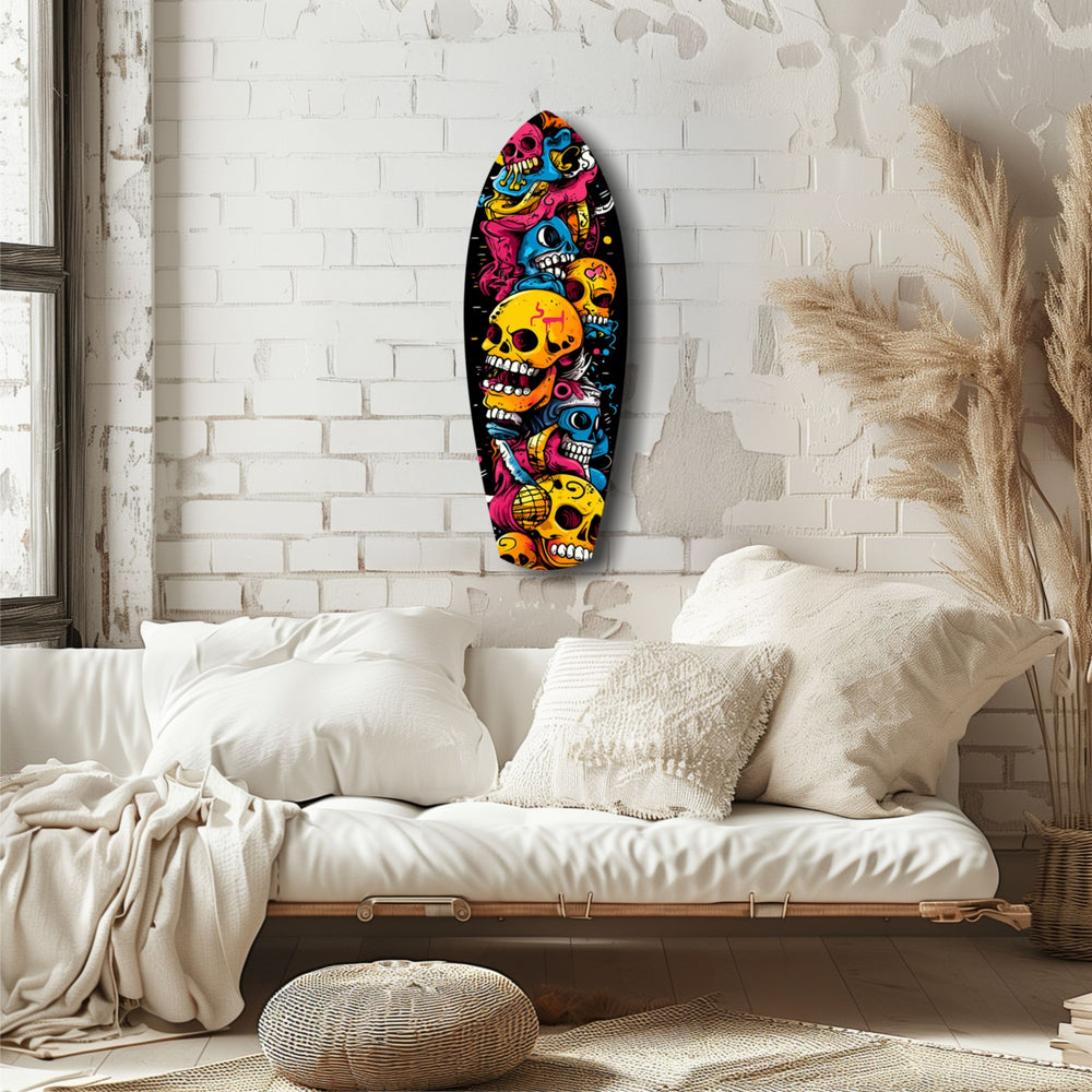 Street Soul Graffiti Skulls Glass Wall Art.