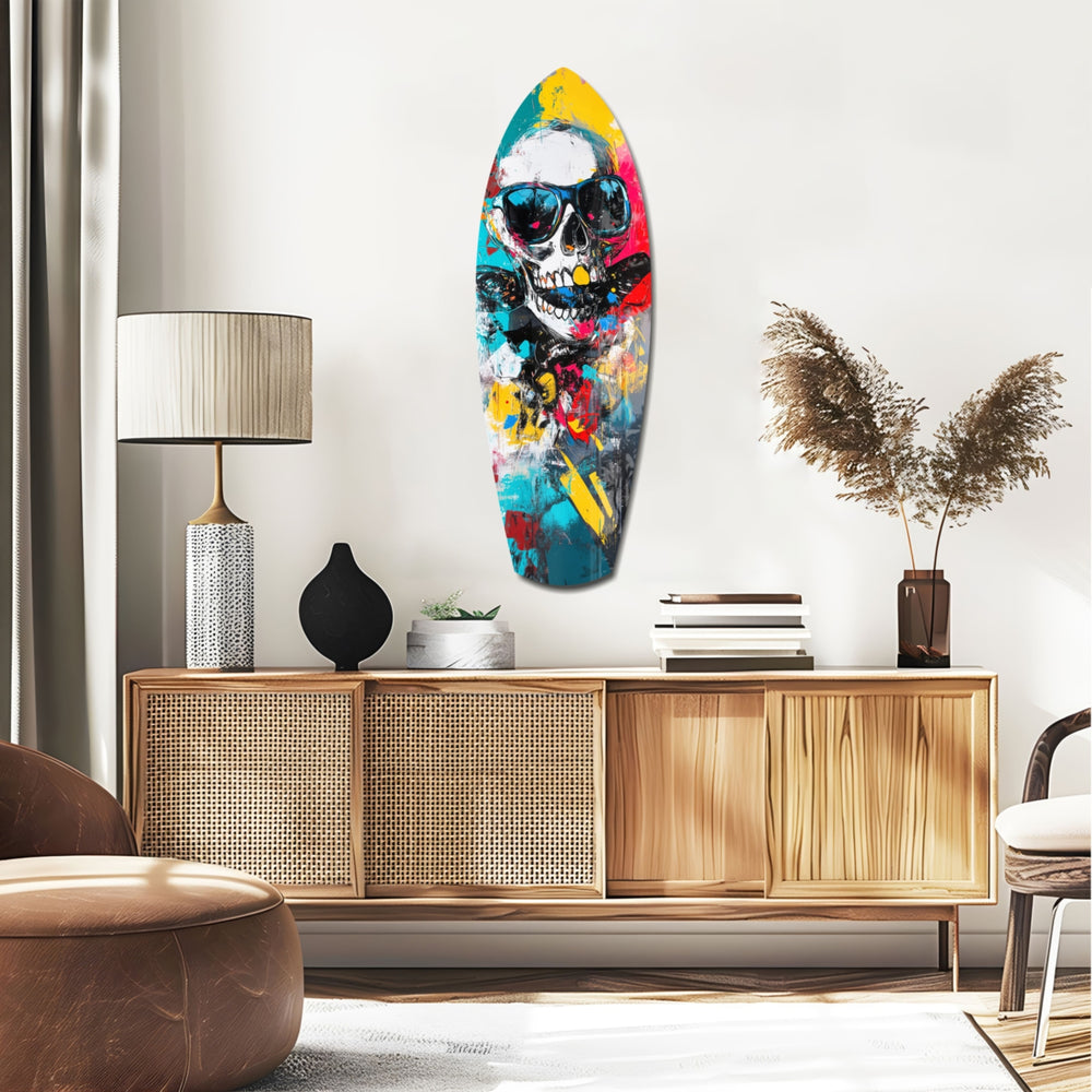 Street Soul Graffiti Skulls Glass Wall Art.