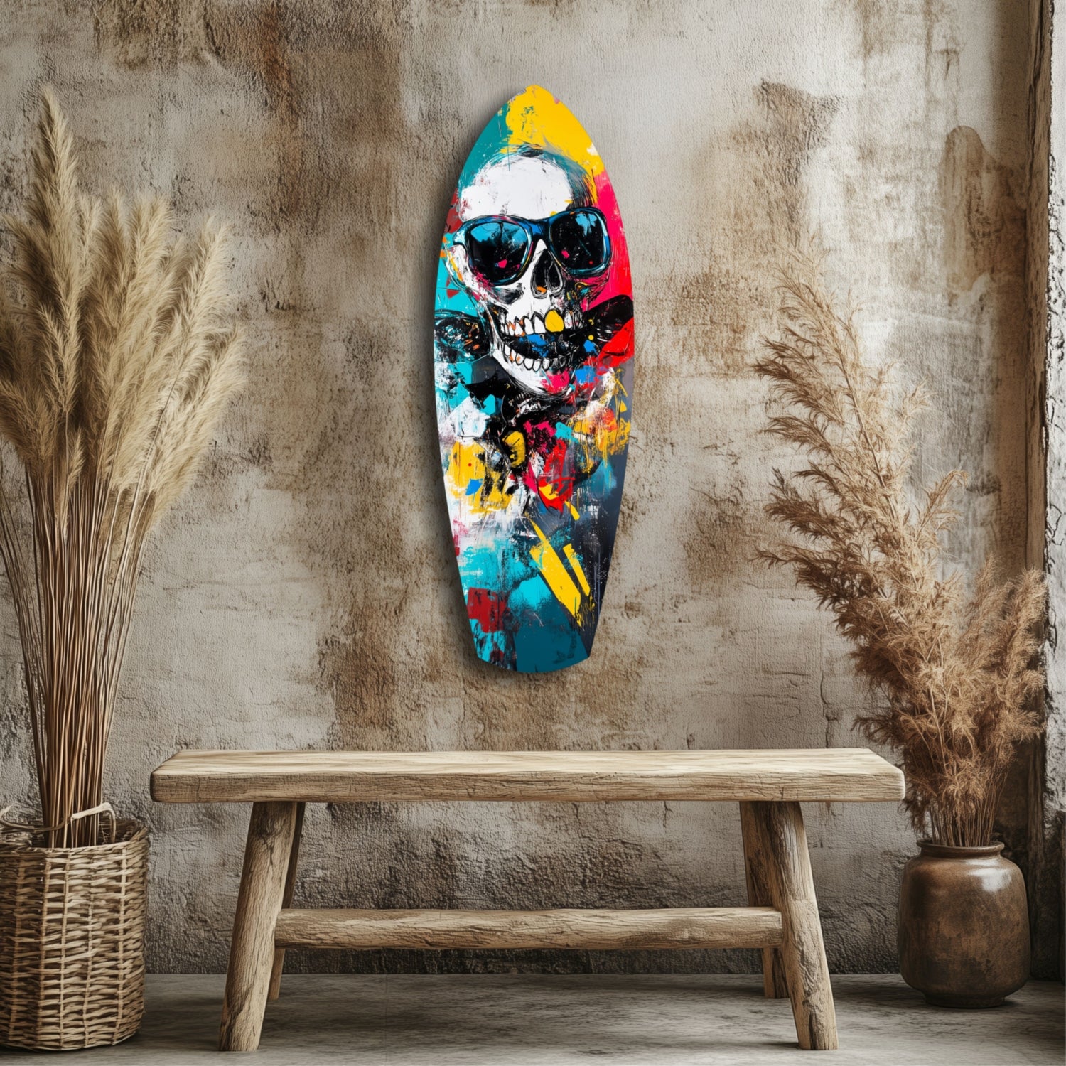 Street Soul Graffiti Skulls Glass Wall Art.