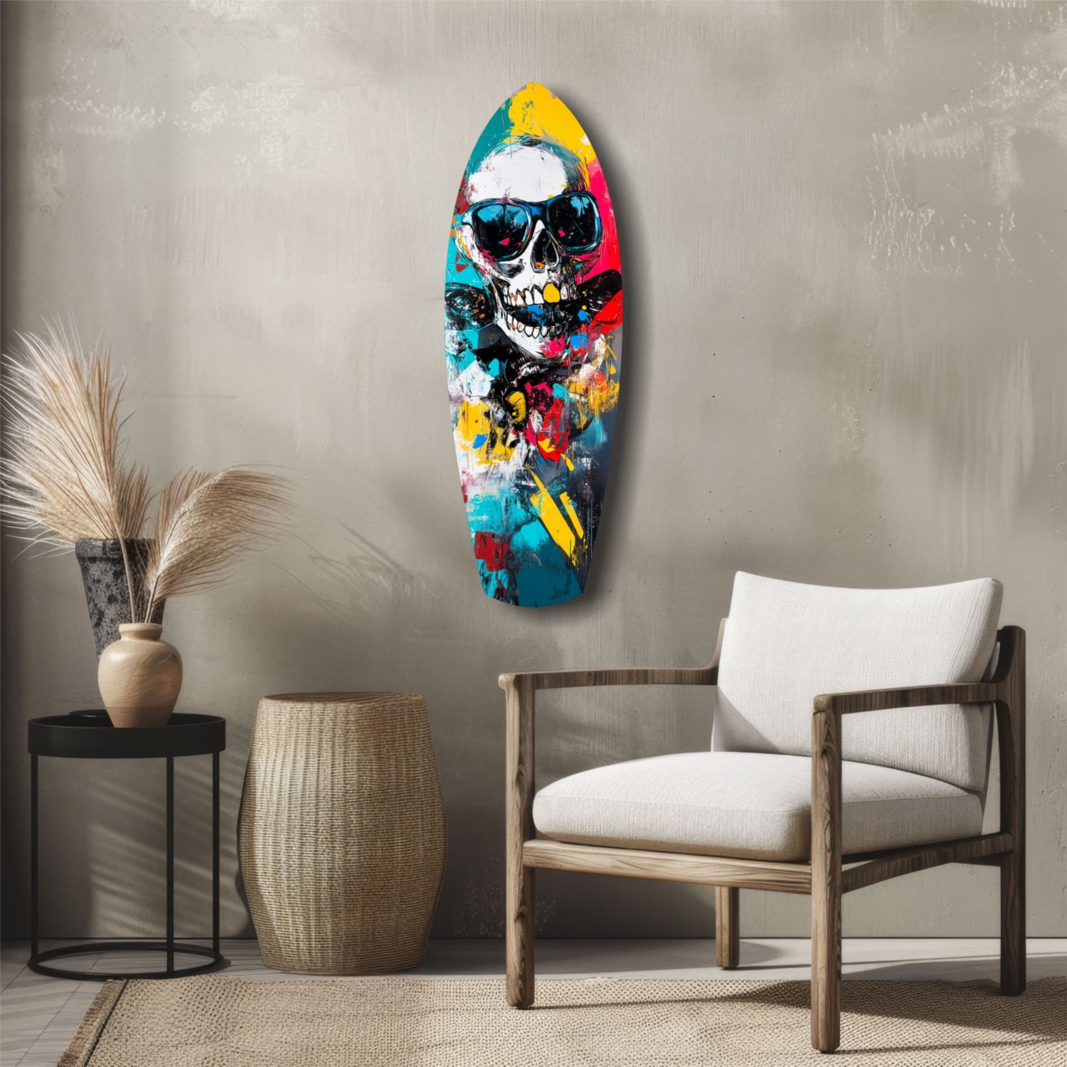 Street Soul Graffiti Skulls Glass Wall Art.