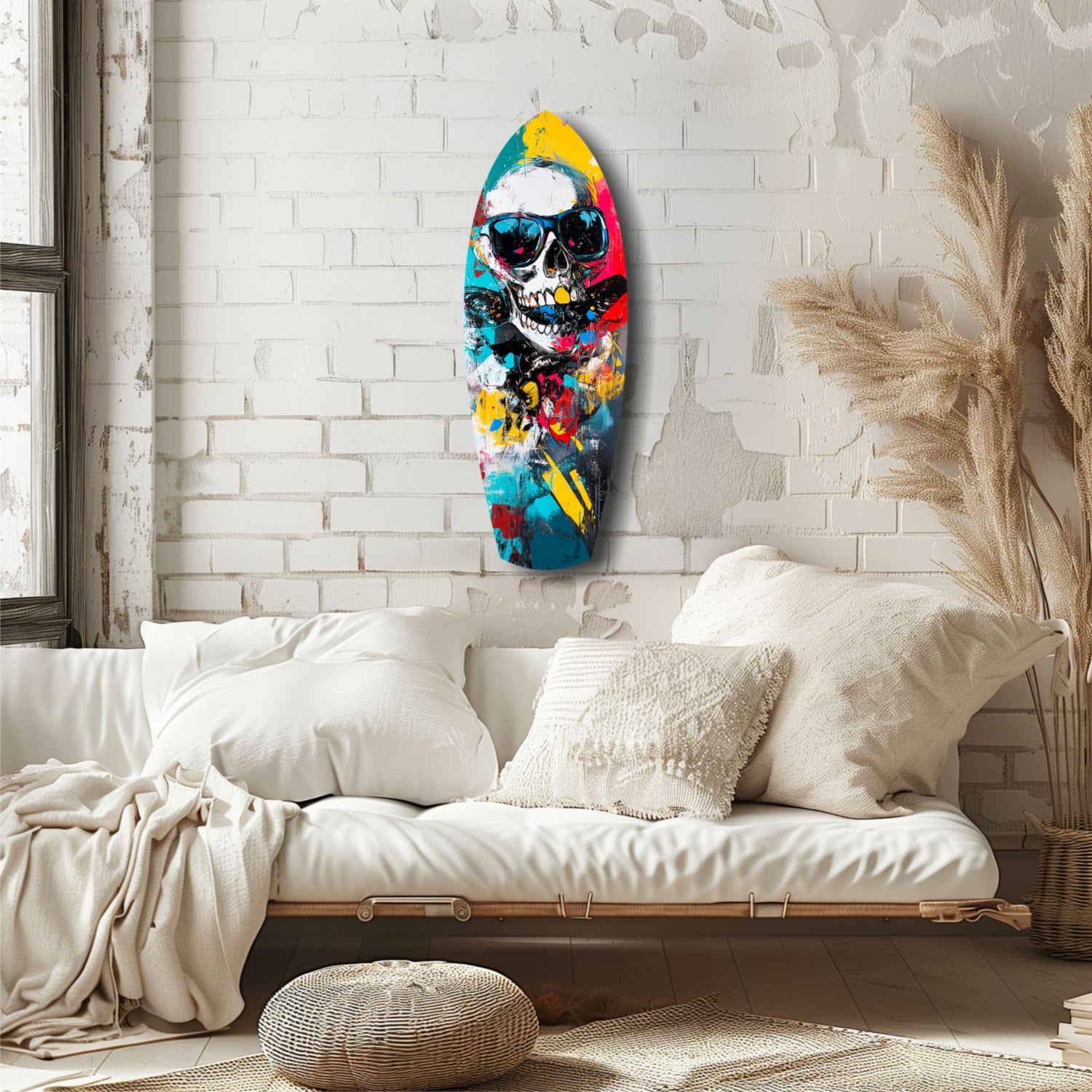 Street Soul Graffiti Skulls Glass Wall Art.