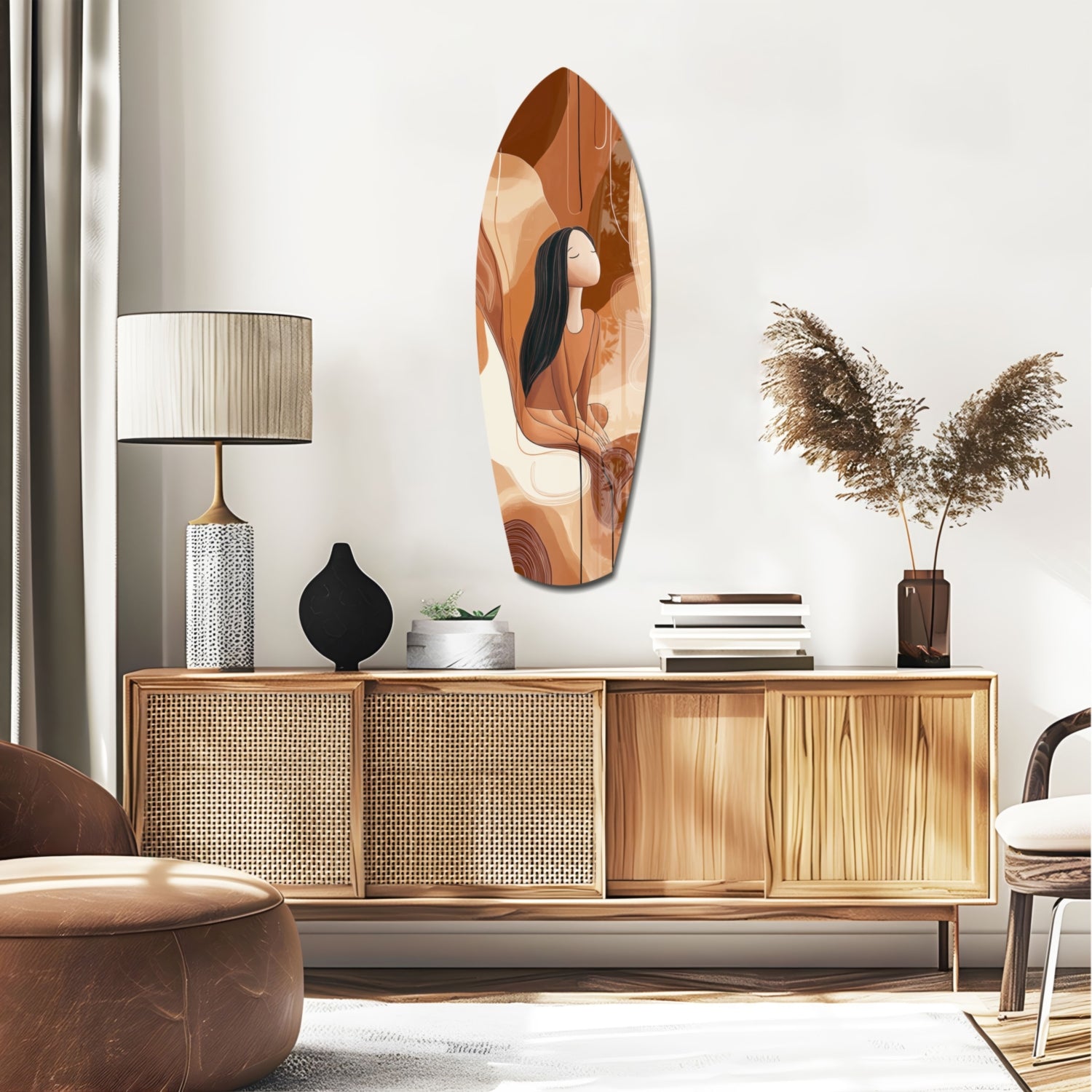 Listening the Waves Glass Wall Art.