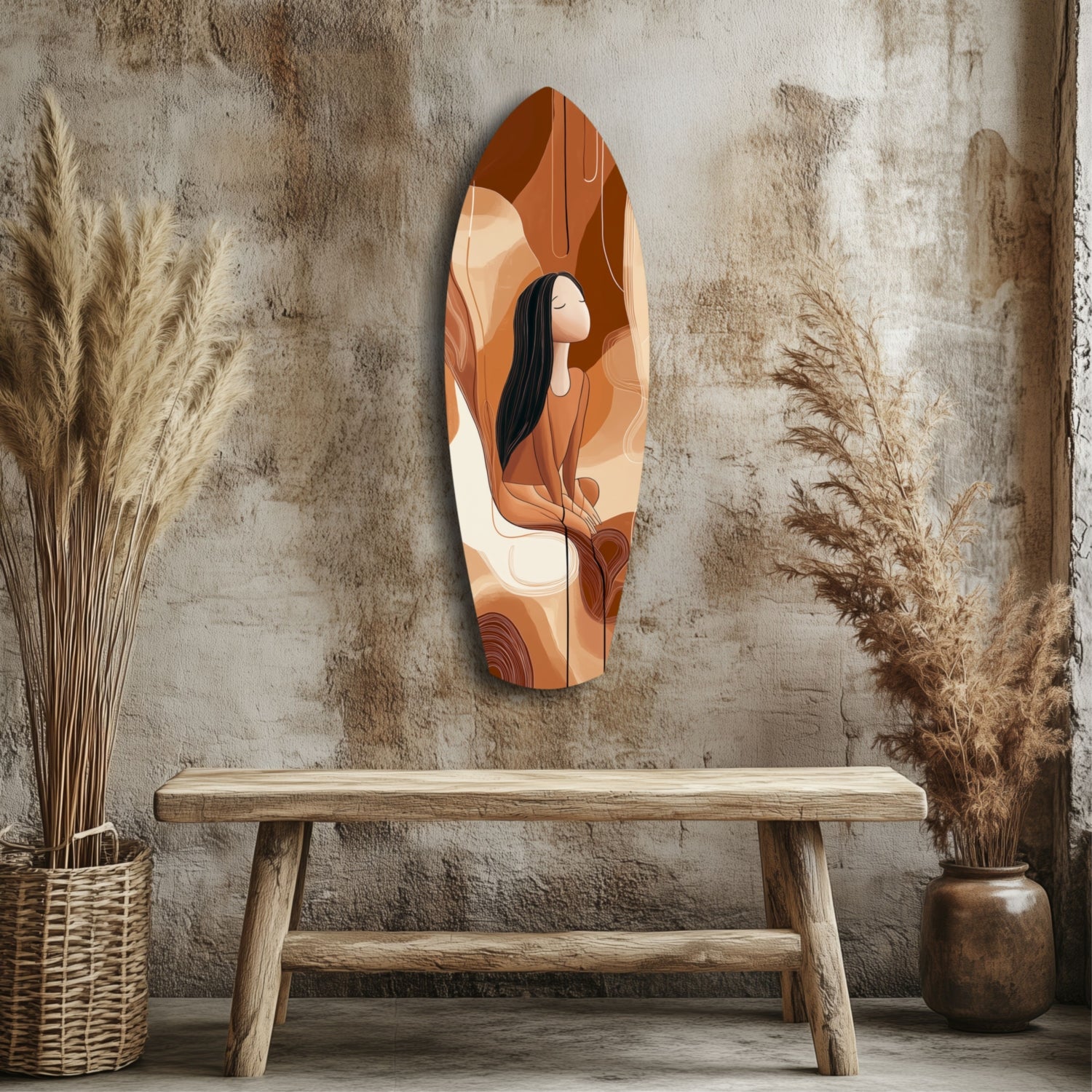 Listening the Waves Glass Wall Art.