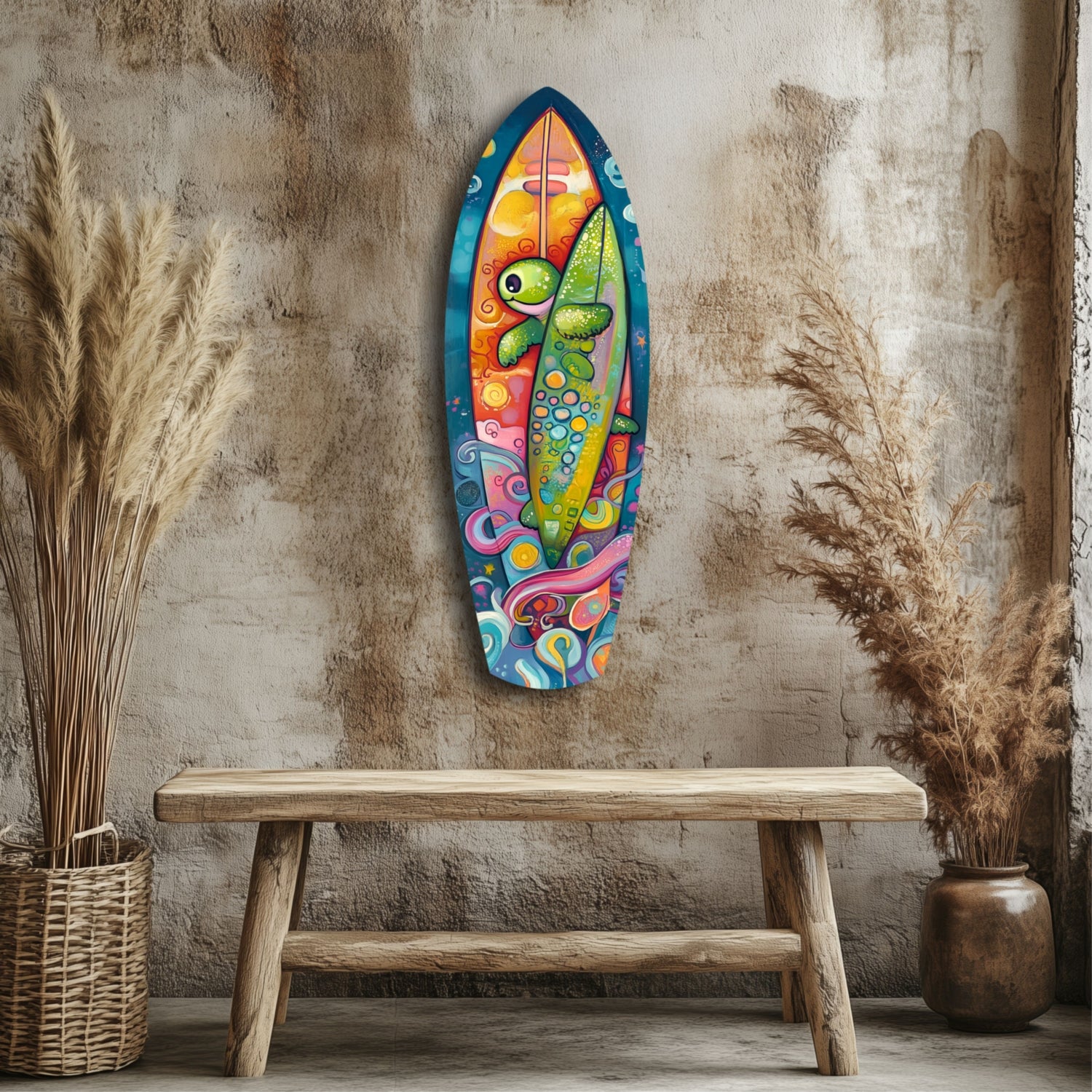 Surfer Caretta Glass Wall Art.