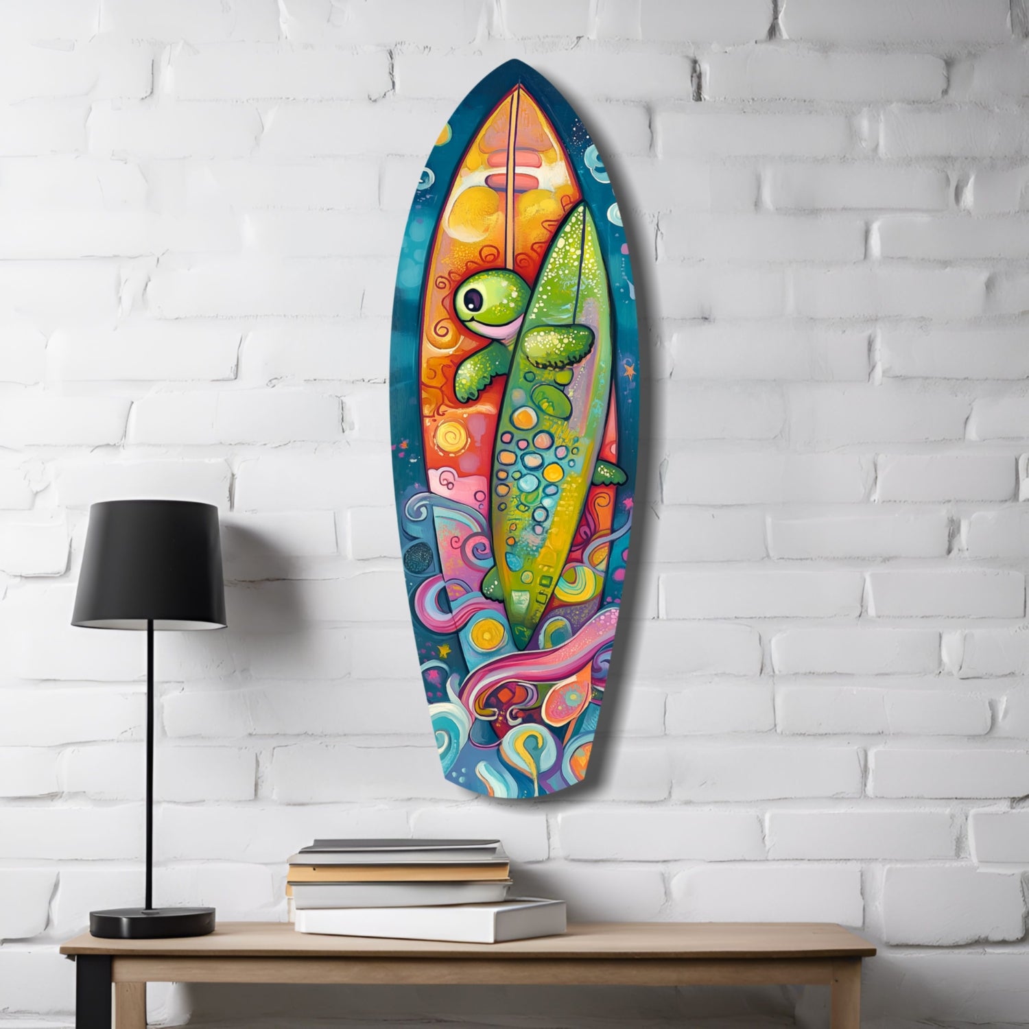 Surfer Caretta Glass Wall Art.
