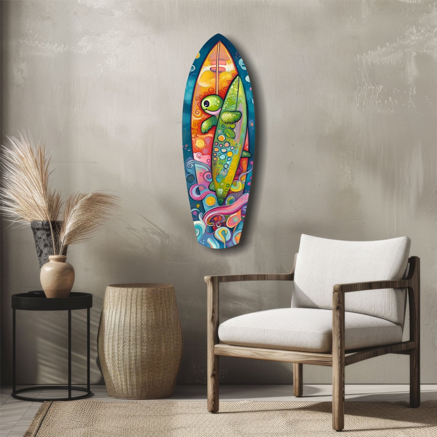 Surfer Caretta Glass Wall Art.