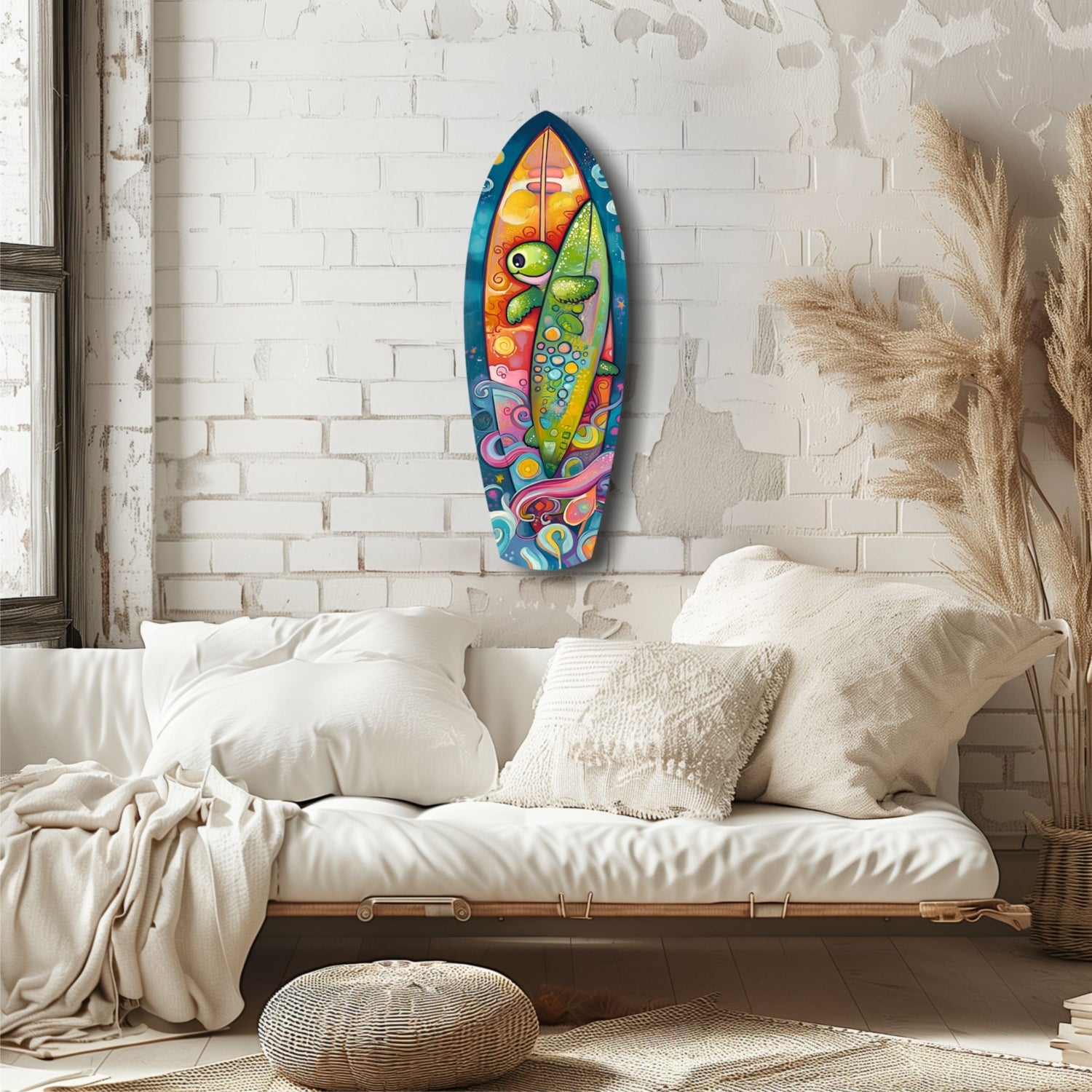 Surfer Caretta Glass Wall Art.