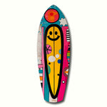 Smiley Surfing Glass Wall Art.