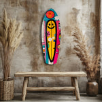 Smiley Surfing Glass Wall Art.