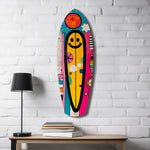 Smiley Surfing Glass Wall Art.