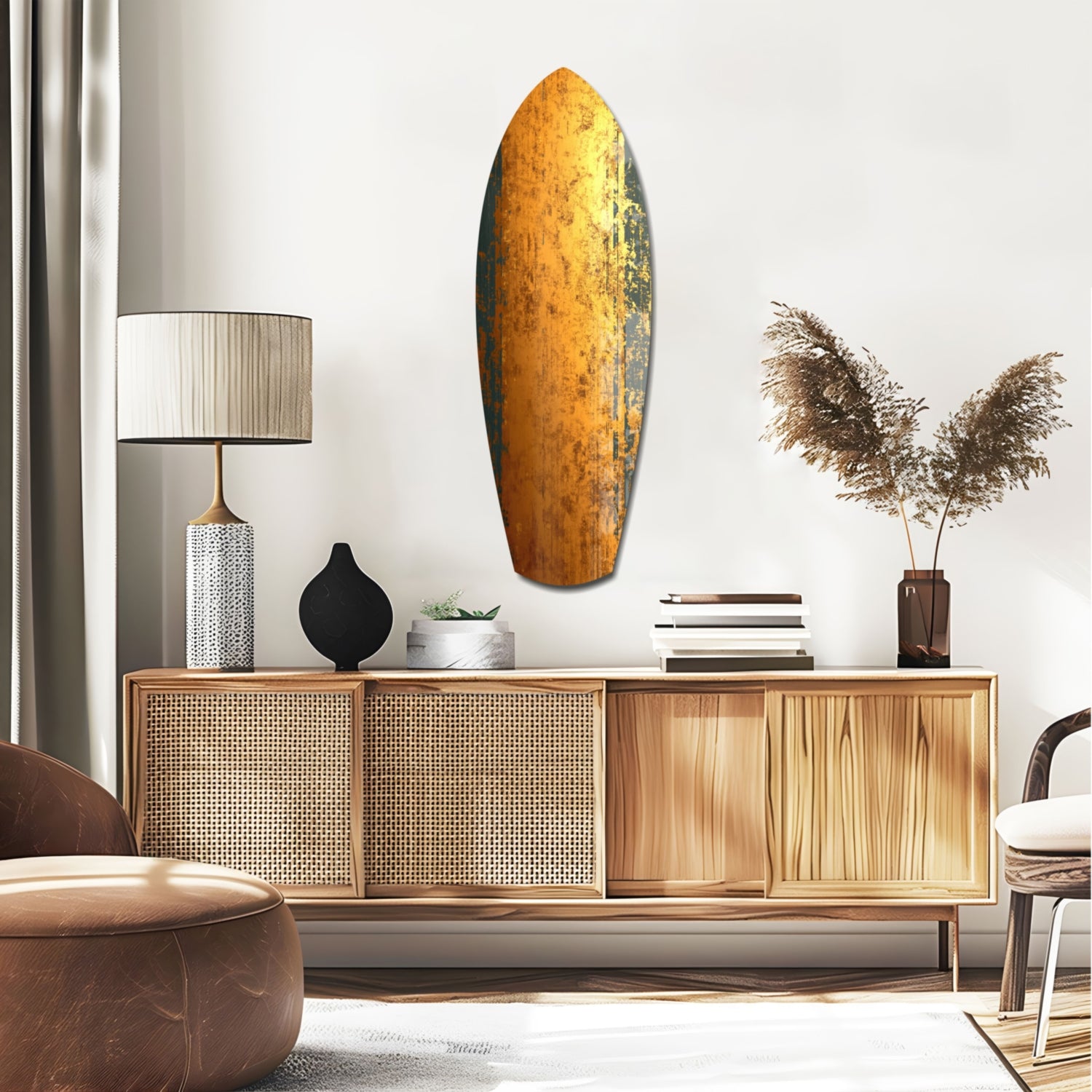 Golden Plate Glass Wall Art.