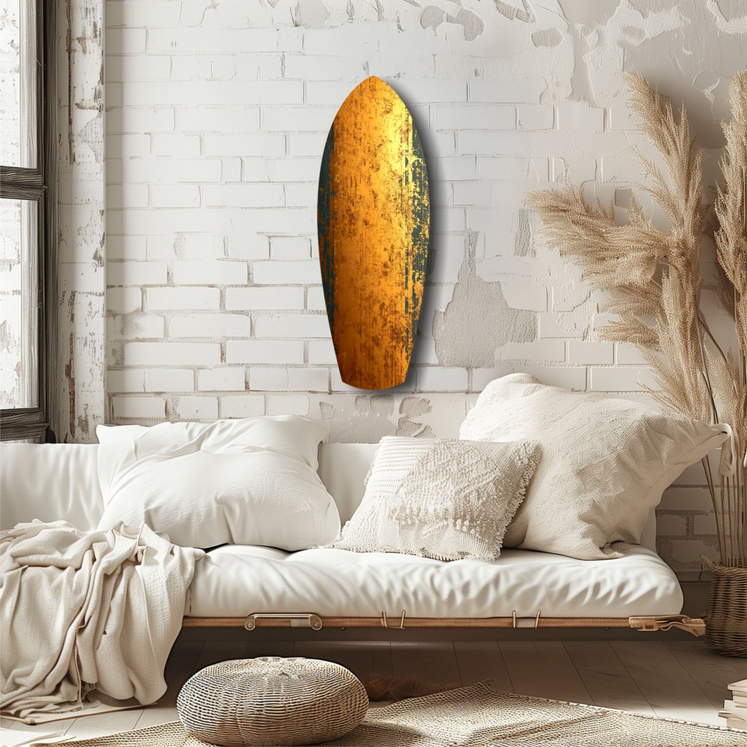 Golden Plate Glass Wall Art.