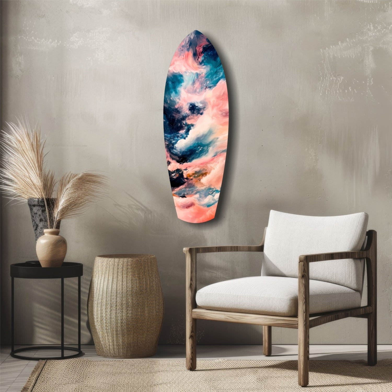 Wavy Ocean Glass Wall Art.