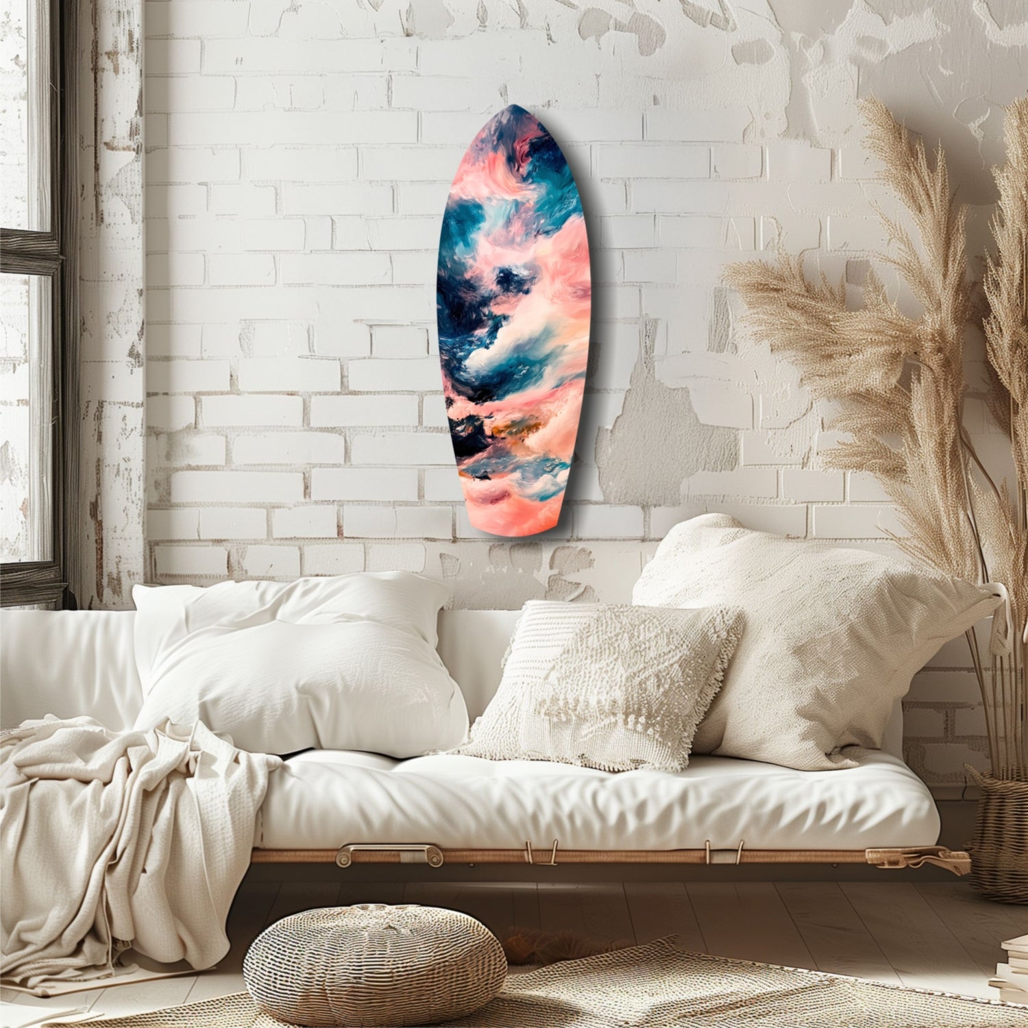 Wavy Ocean Glass Wall Art.