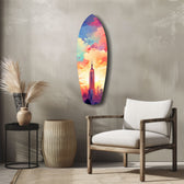 Golden Skyline Glass Wall Art.