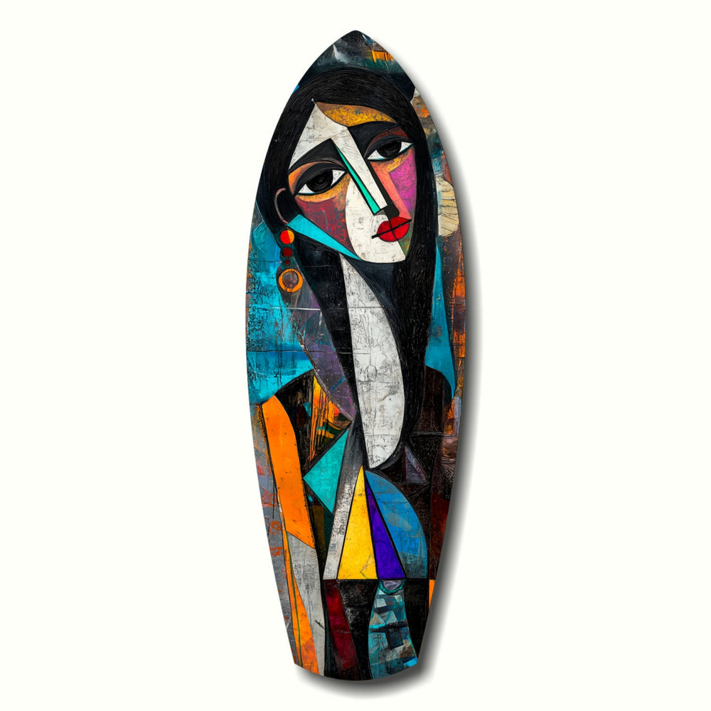 Cubist Muse Glass Wall Art.