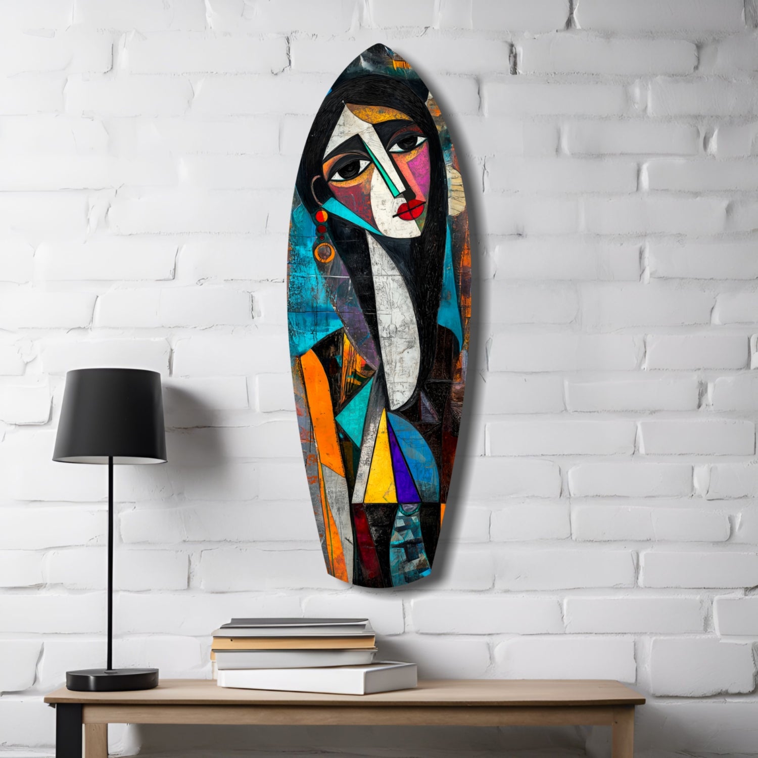 Cubist Muse Glass Wall Art.