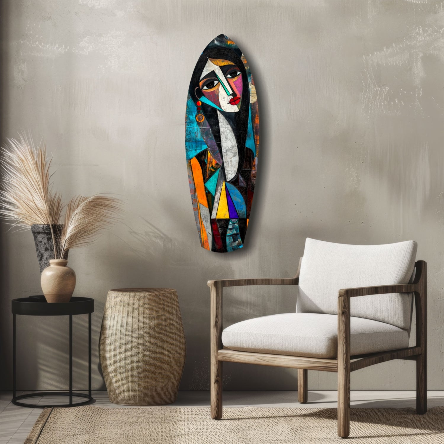 Cubist Muse Glass Wall Art.