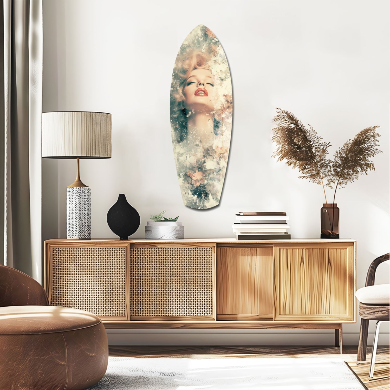 Floral Madonna Glass Wall Art.