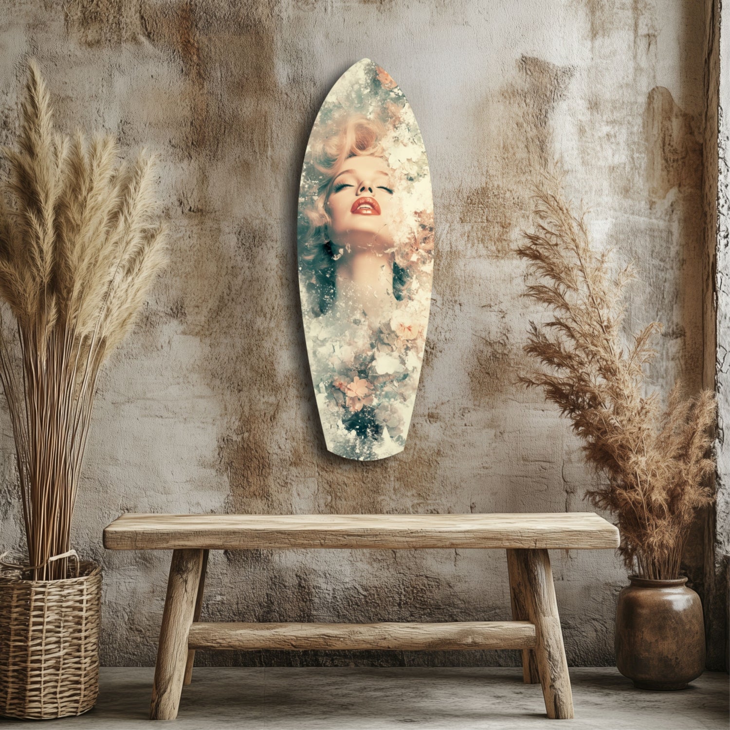 Floral Madonna Glass Wall Art.