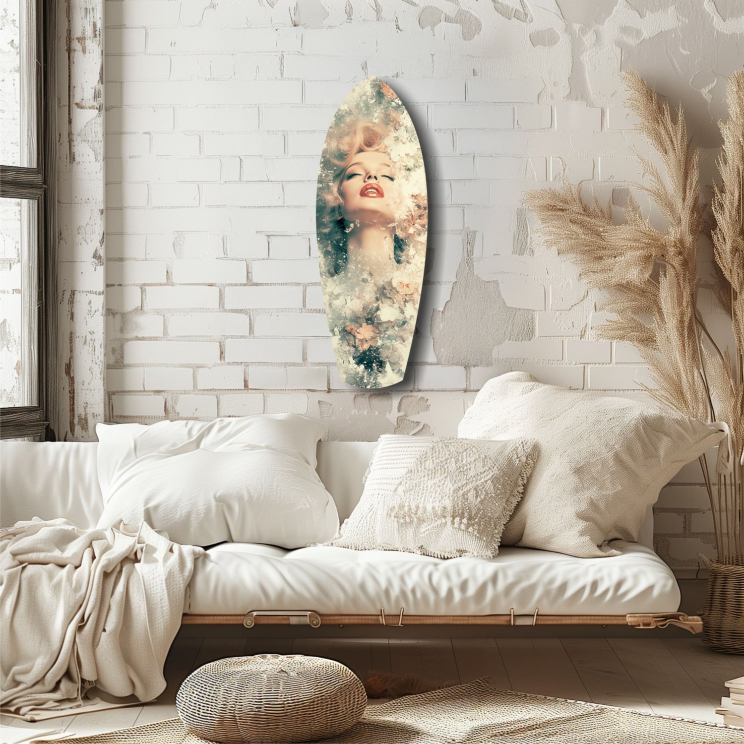 Floral Madonna Glass Wall Art.