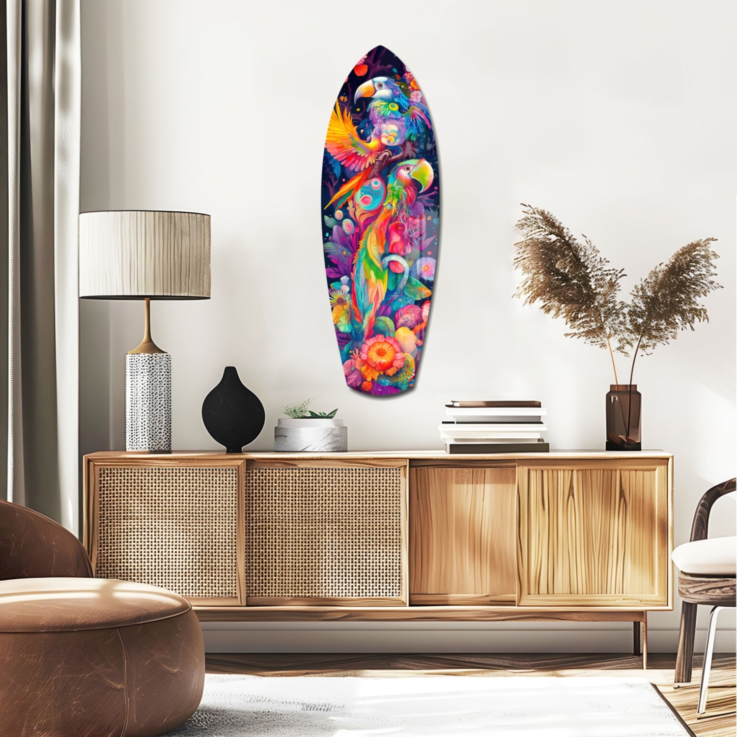 Tropical Symphony Glass Wall Art.