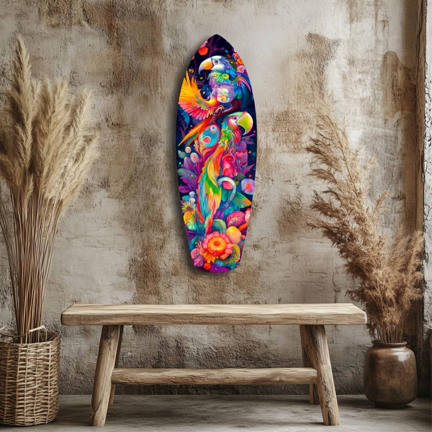 Tropical Symphony Glass Wall Art.