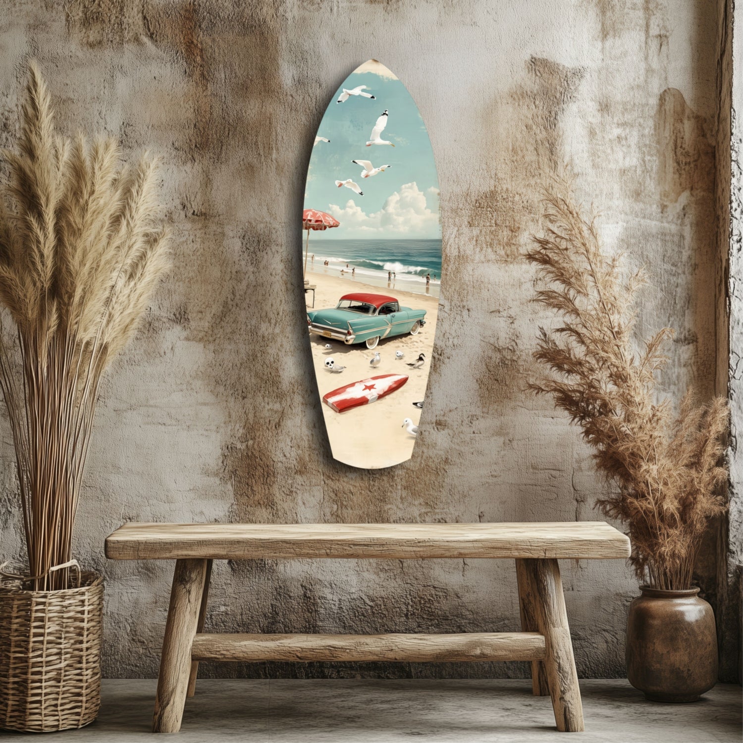Timeless by the Sea V2 Glass Wall Art.