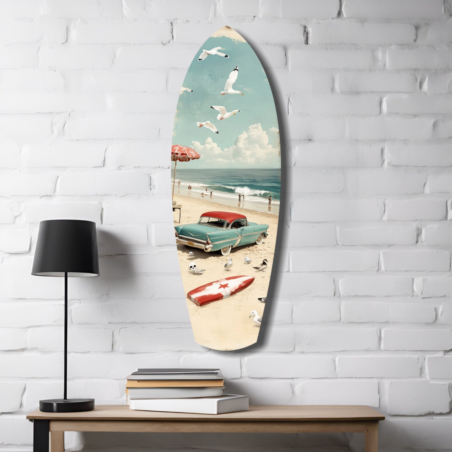 Timeless by the Sea V2 Glass Wall Art.