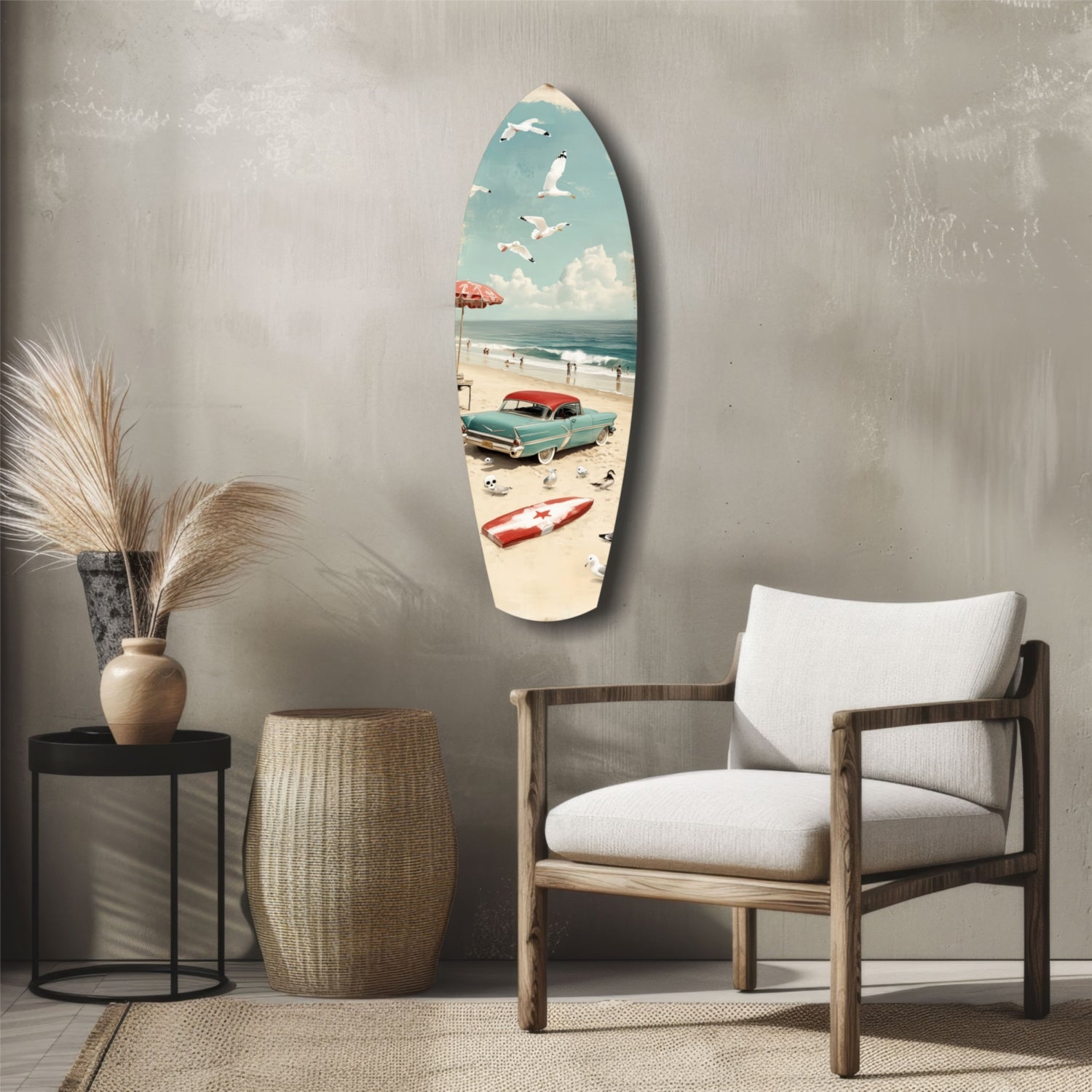 Timeless by the Sea V2 Glass Wall Art.