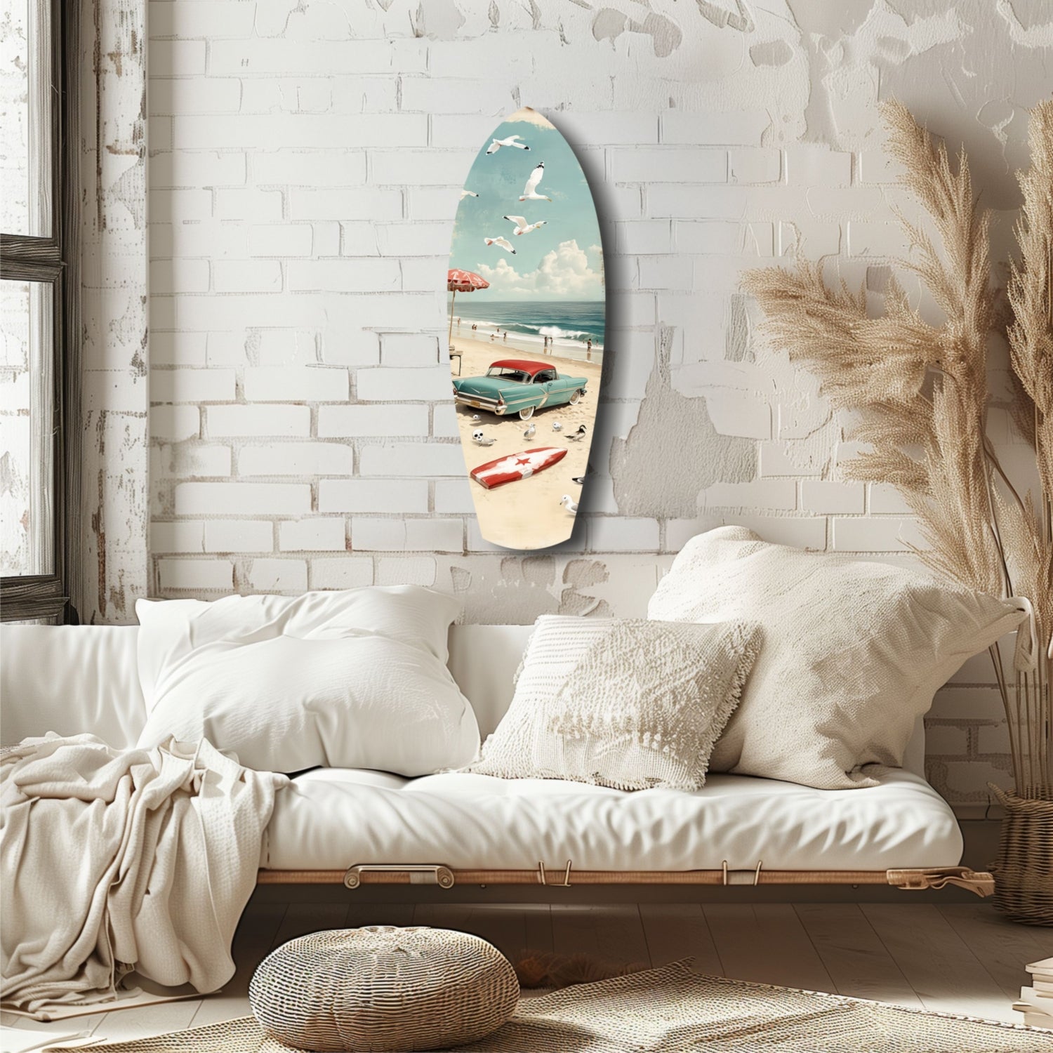 Timeless by the Sea V2 Glass Wall Art.