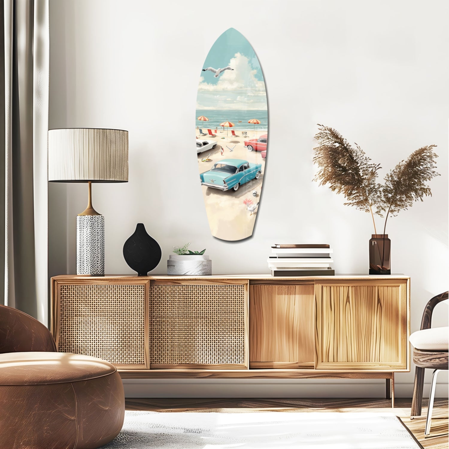 Timeless by the Sea V3 Glass Wall Art.