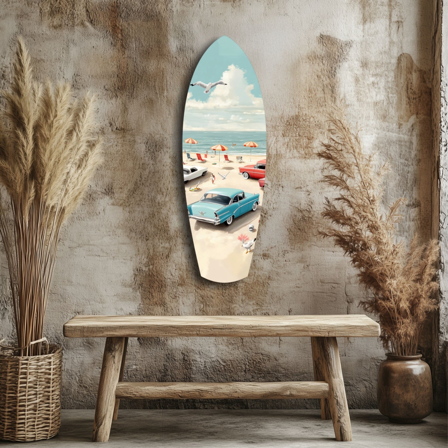 Timeless by the Sea V3 Glass Wall Art.