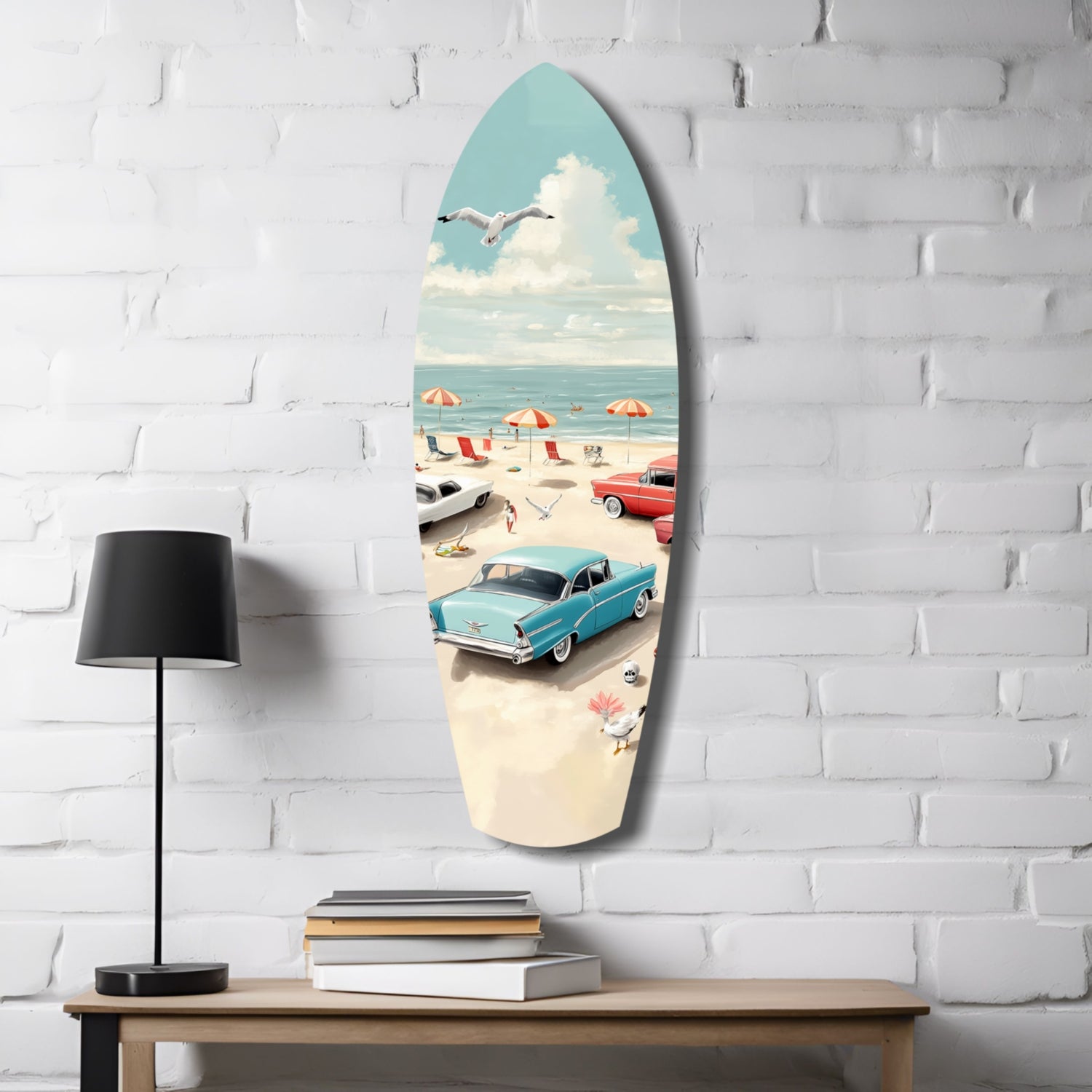 Timeless by the Sea V3 Glass Wall Art.