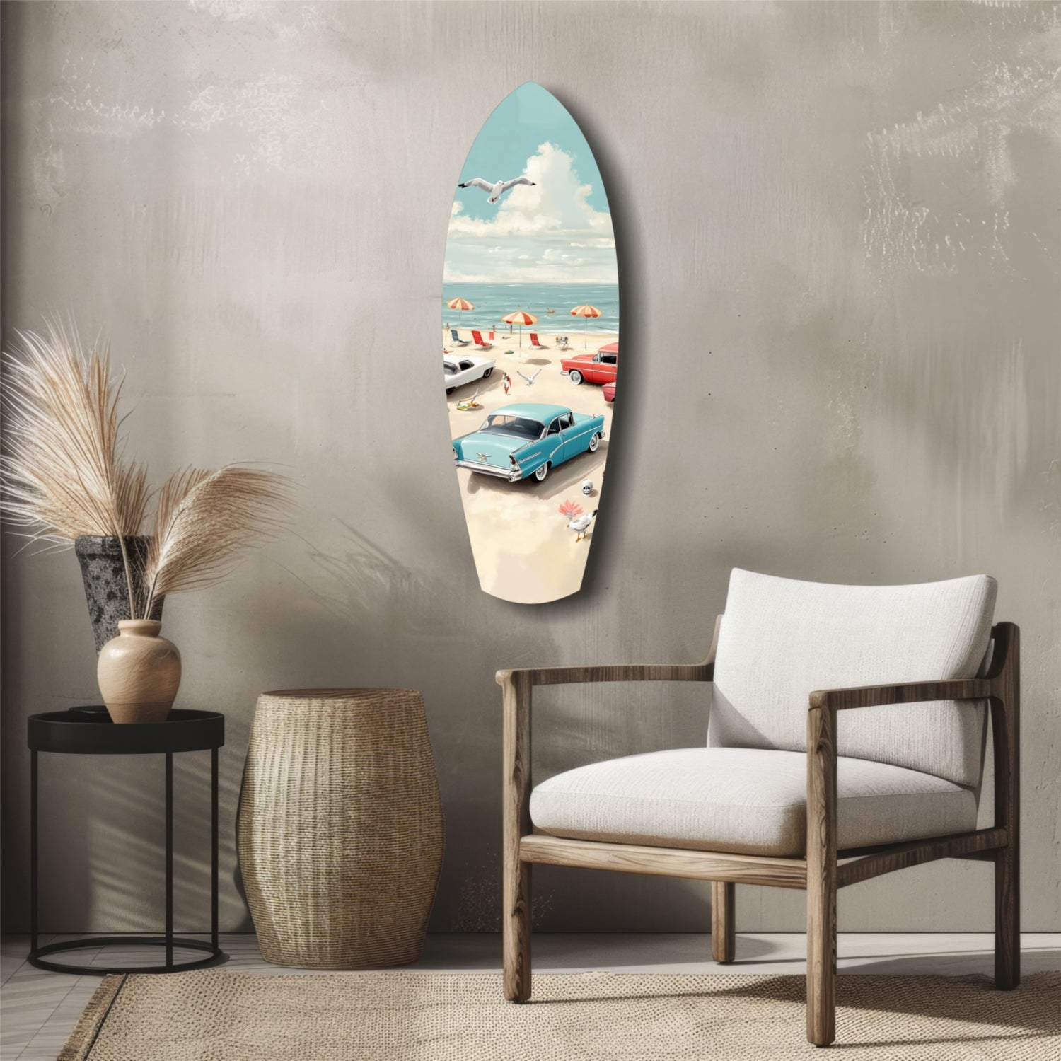 Timeless by the Sea V3 Glass Wall Art.