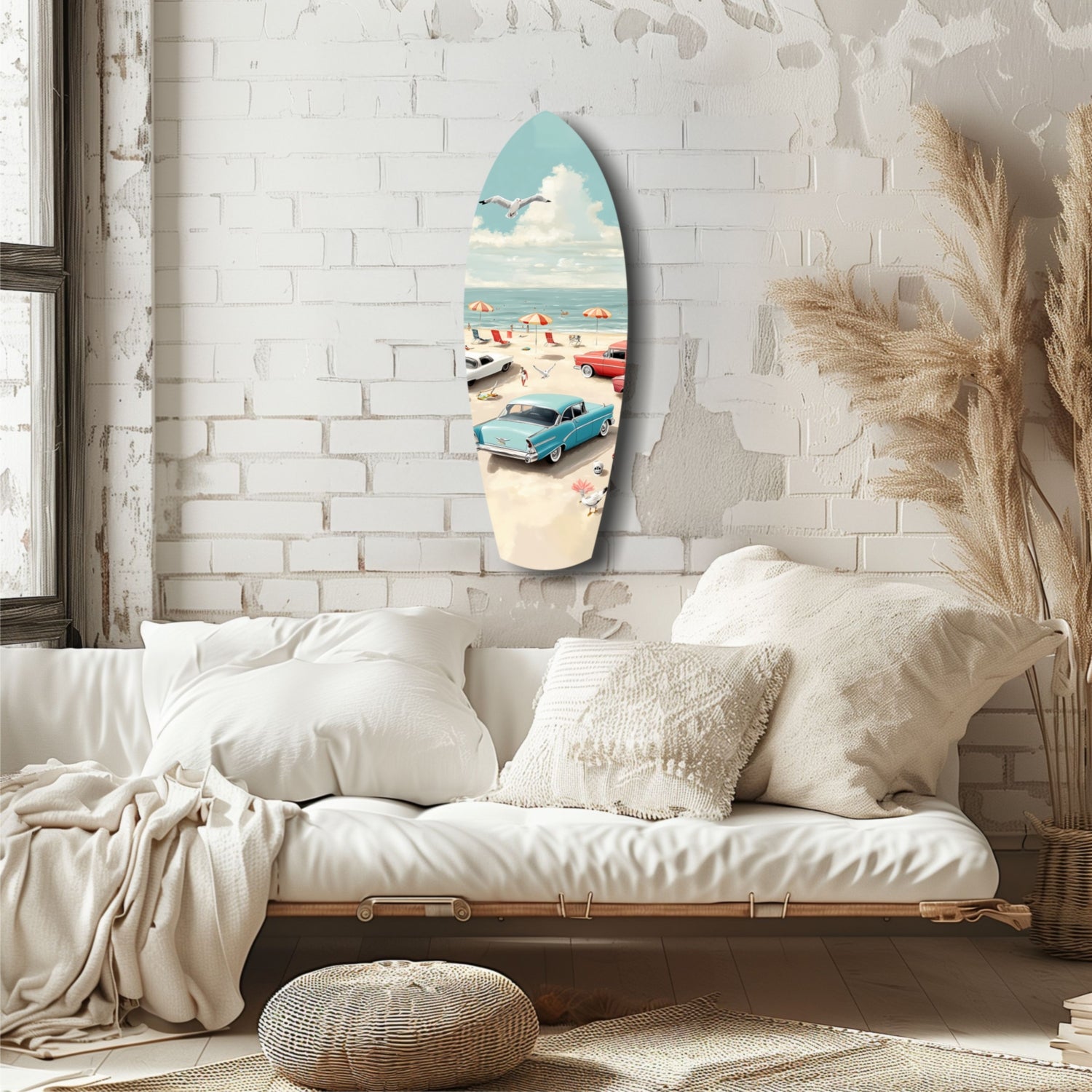 Timeless by the Sea V3 Glass Wall Art.