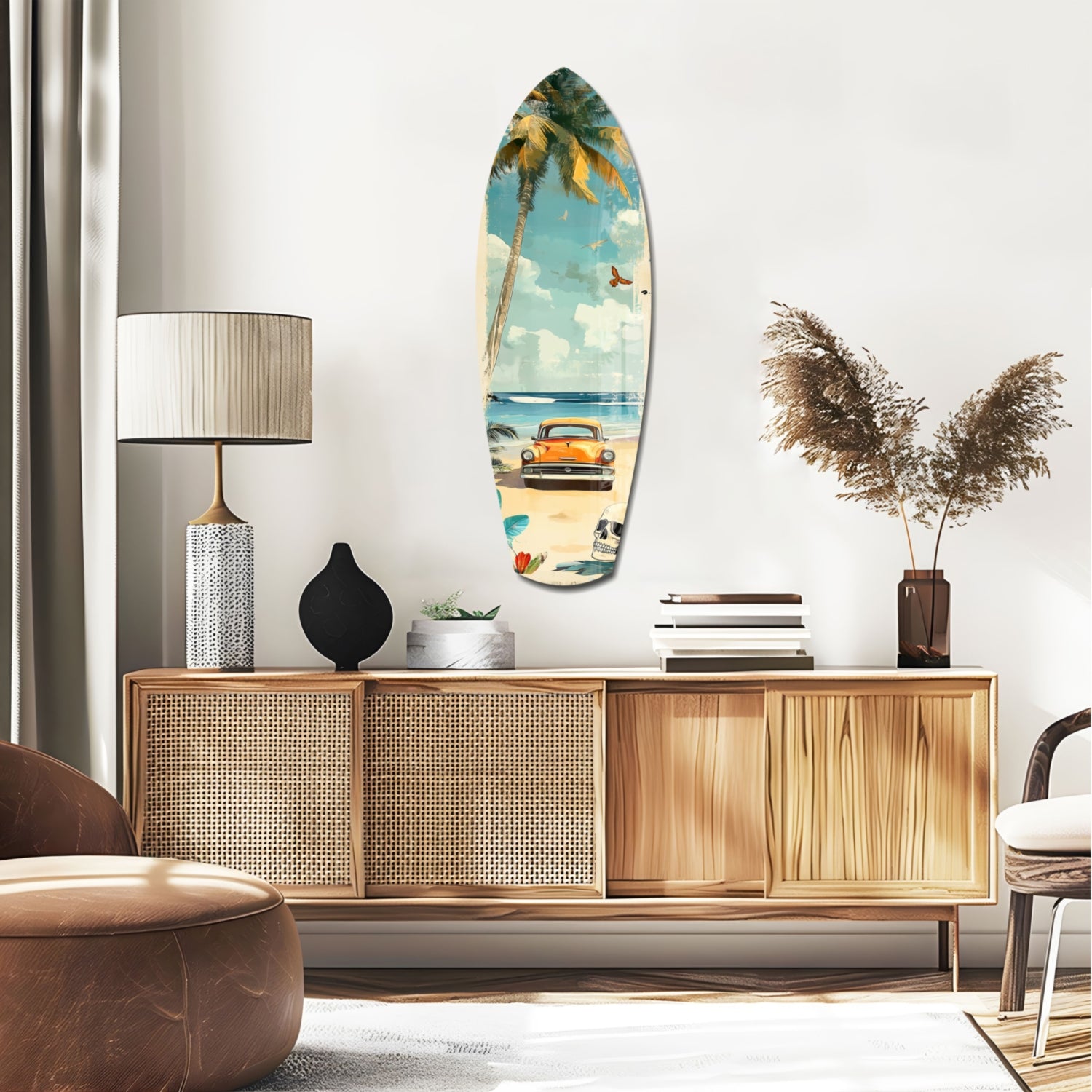 Timeless by the Sea V4 Glass Wall Art.