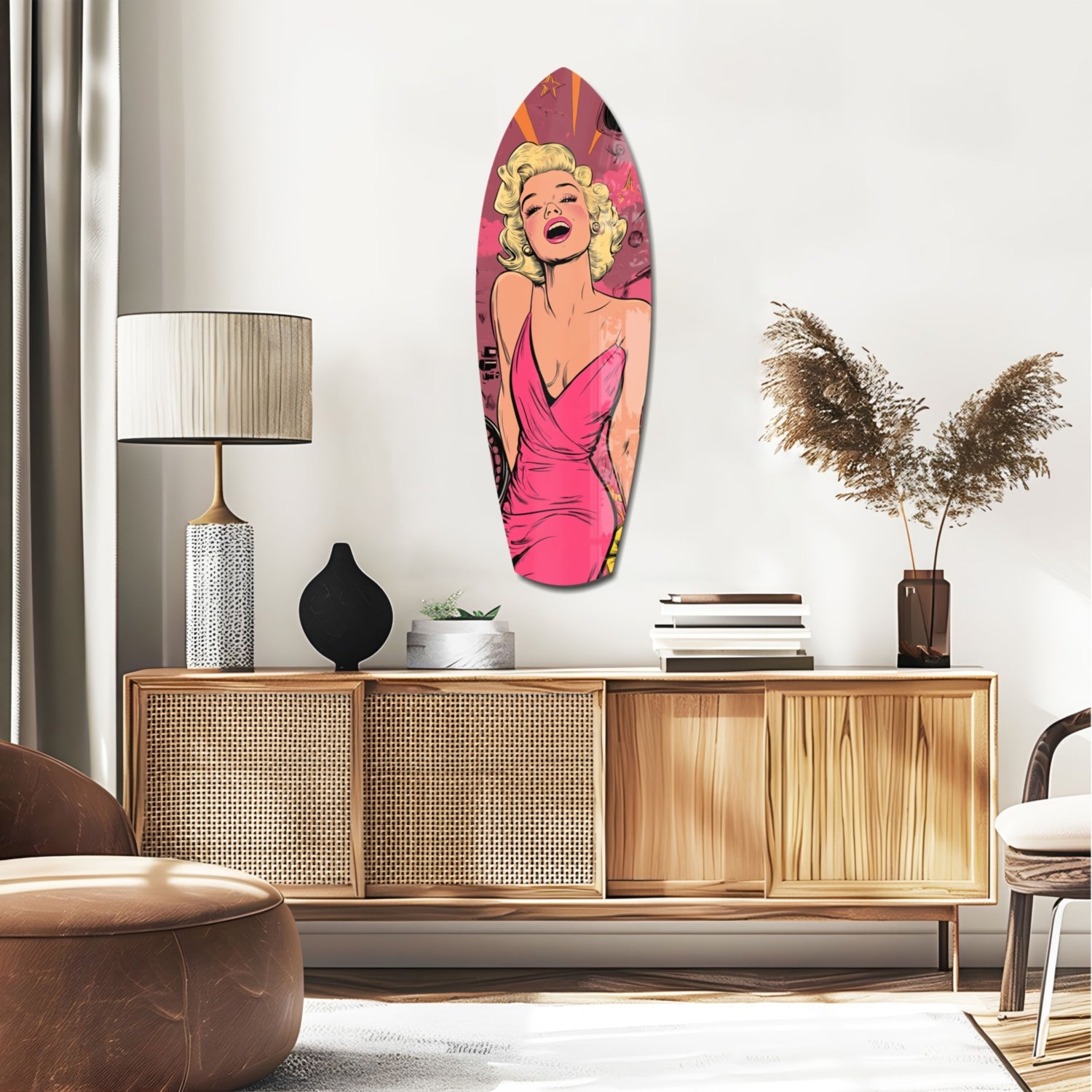 Marilyn Monroe V2 Glass Wall Art.