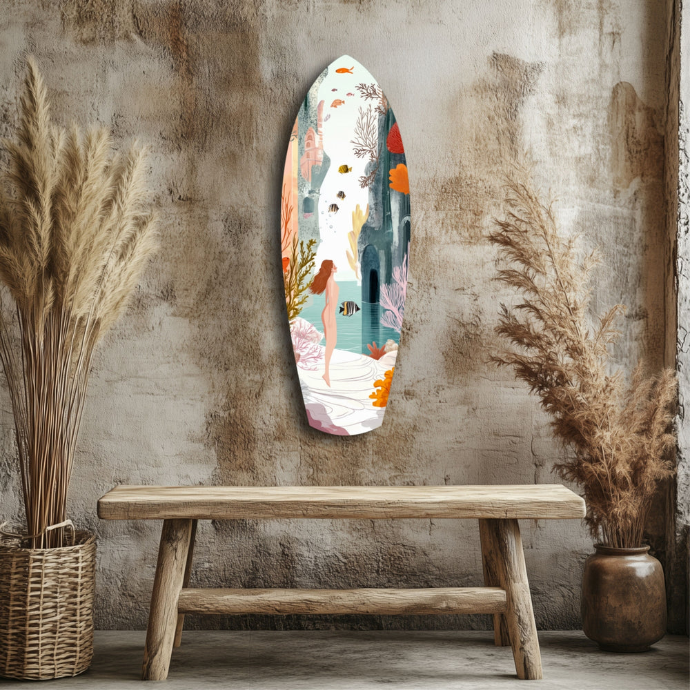 Utopic Seashore Glass Wall Art.