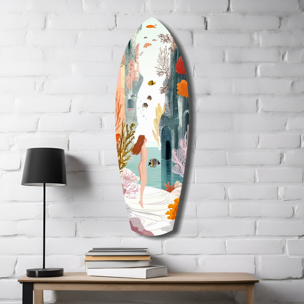 Utopic Seashore Glass Wall Art.