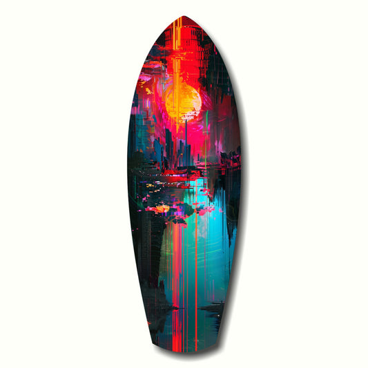 Dark City Glass Wall Art.