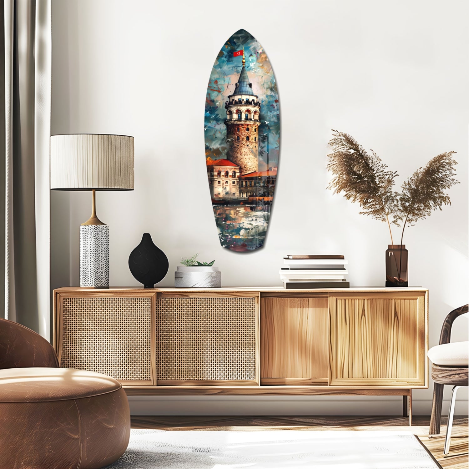 Galata Tower Glass Wall Art.