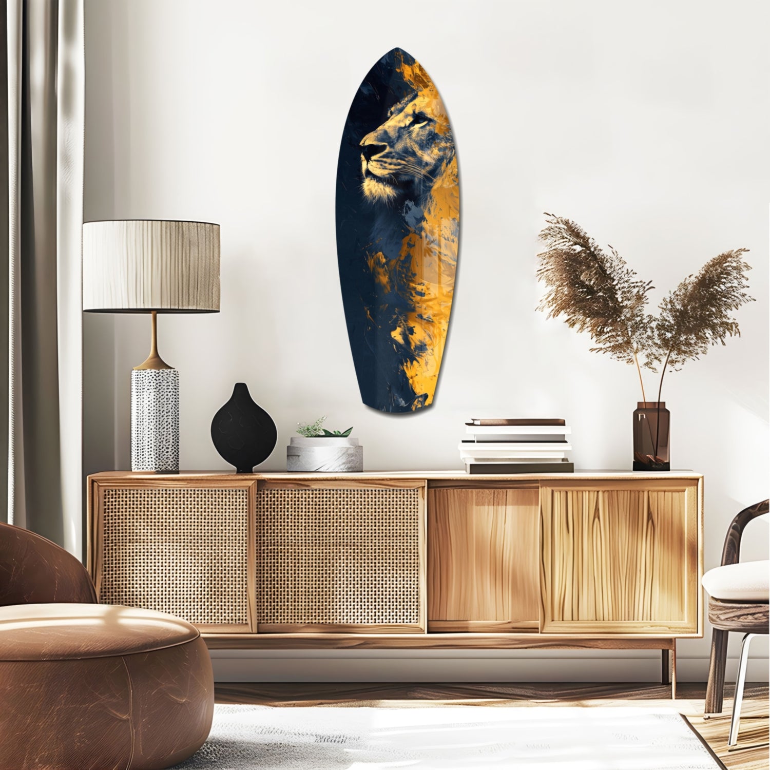 Lion Pride V1 Glass Wall Art.