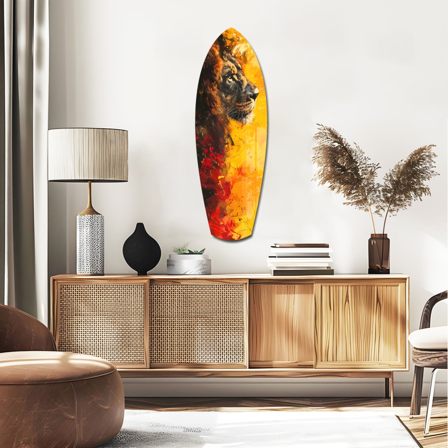 Lion Pride V2 Glass Wall Art.