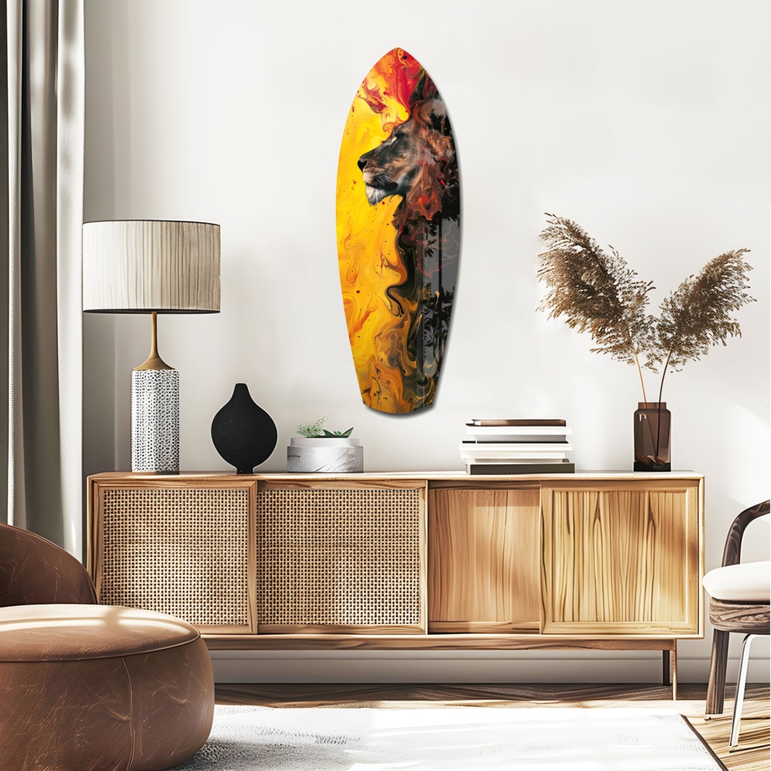 Lion Pride V3 Glass Wall Art.