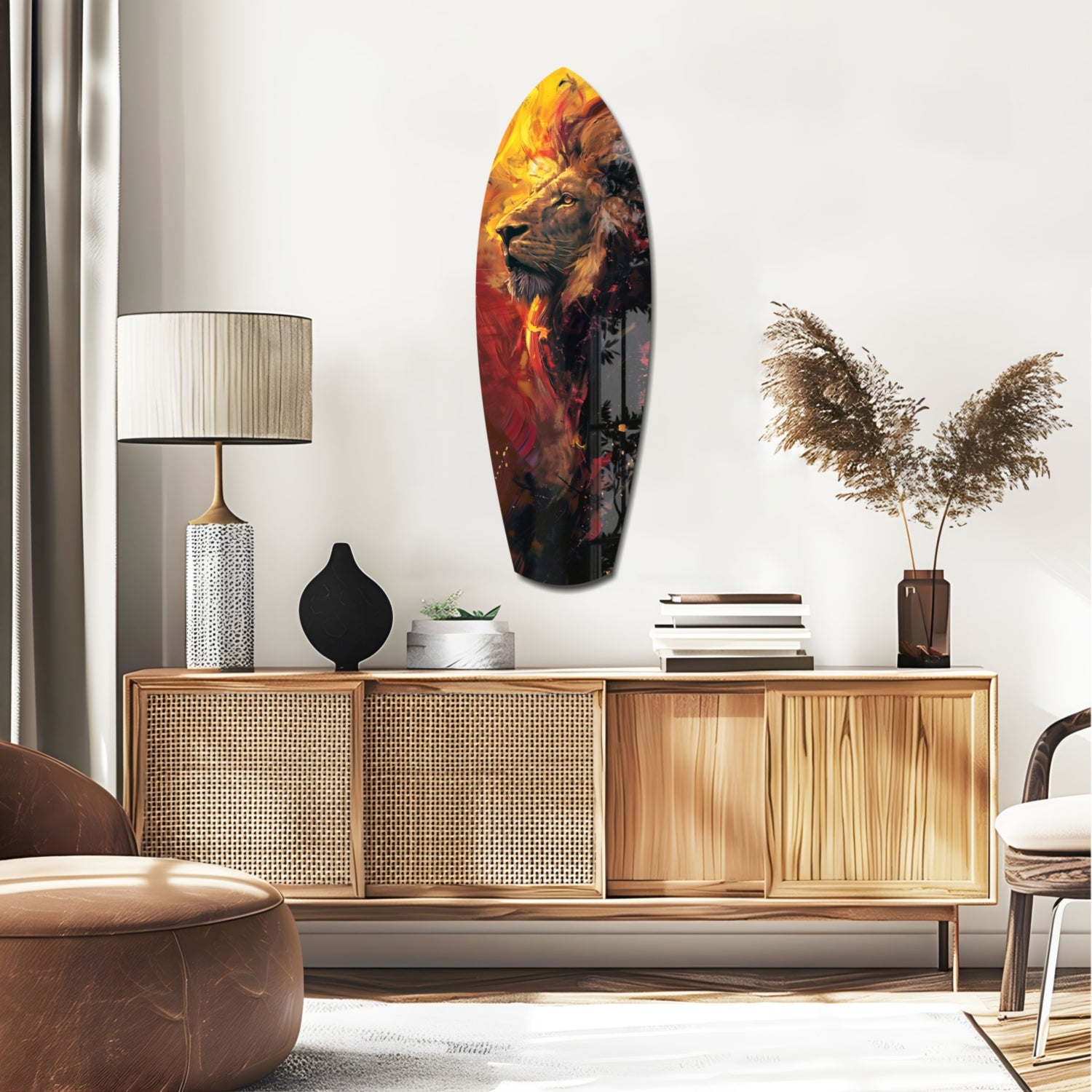 Lion Pride V6 Glass Wall Art.