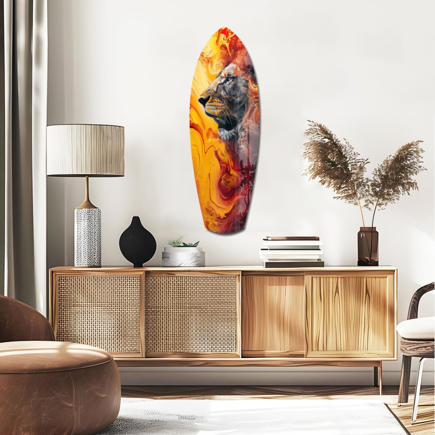 Lion Pride V7 Glass Wall Art.